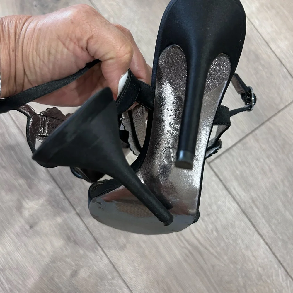 ADRIANNA PAPEL • Black Heel Stiletto Sandal • sz 7.5 M • - Picture 7 of 8